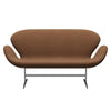 Fritz Hansen Svan soffa 2-sits, satin polerad aluminium/duk varm sand