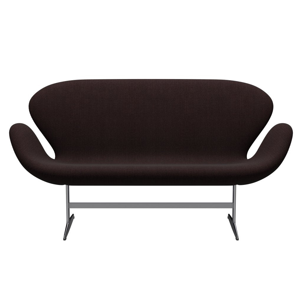 Fritz Hansen Svan soffa 2-sits, satin polerad aluminium/duk lätt svart