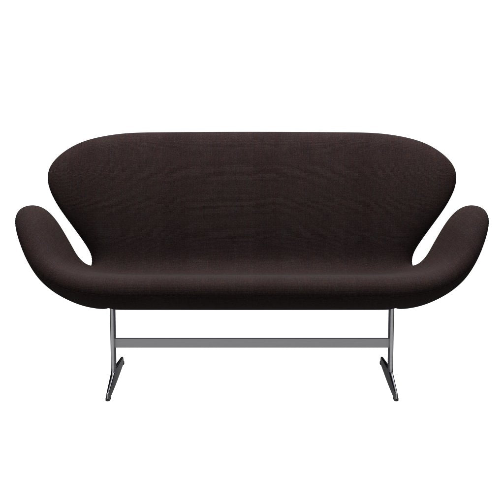Fritz Hansen Svan soffa 2-sits, satin polerad aluminium/duk sten svart