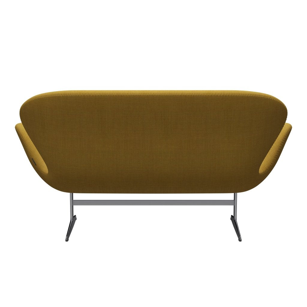 Fritz Hansen Svan soffa 2-sits, satinpolerad aluminium/duk senap