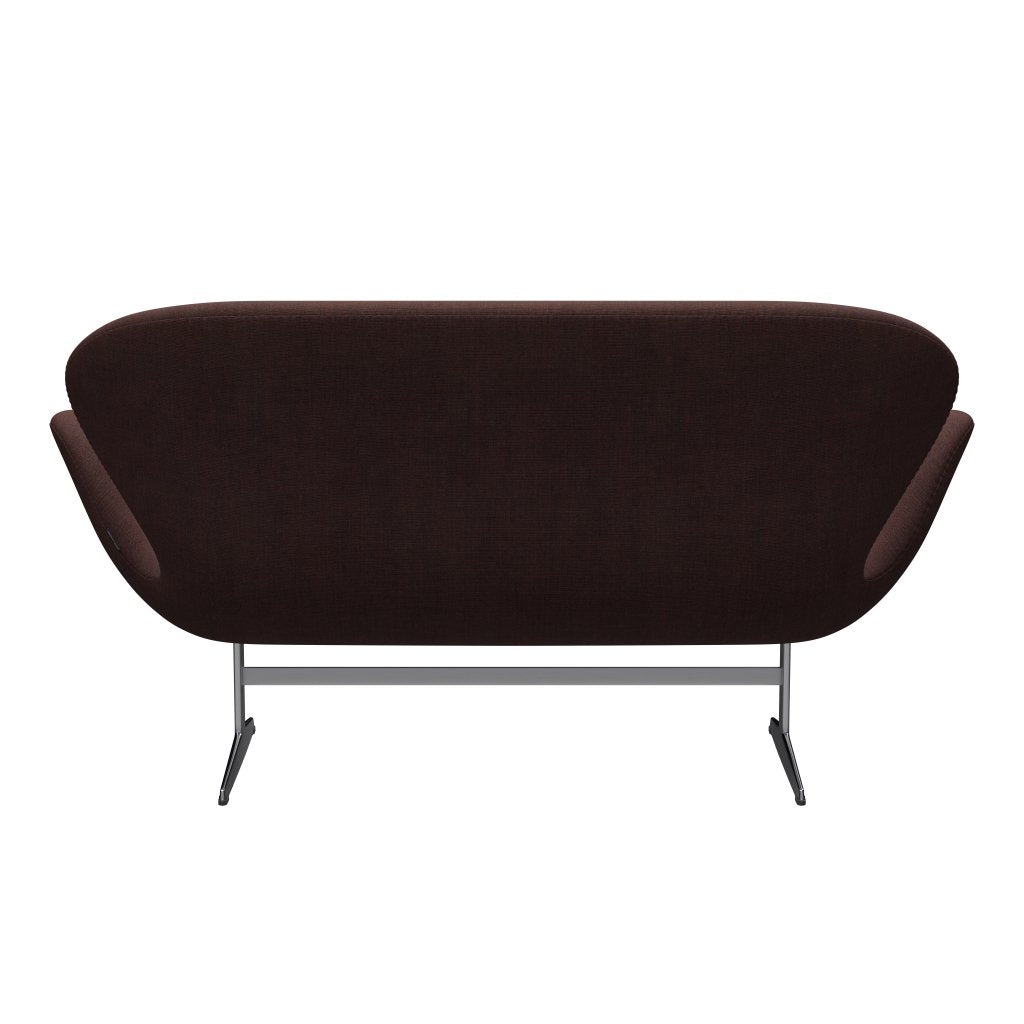 Fritz Hansen Svan soffa 2-sits, satin polerad aluminium/duk mörk sten