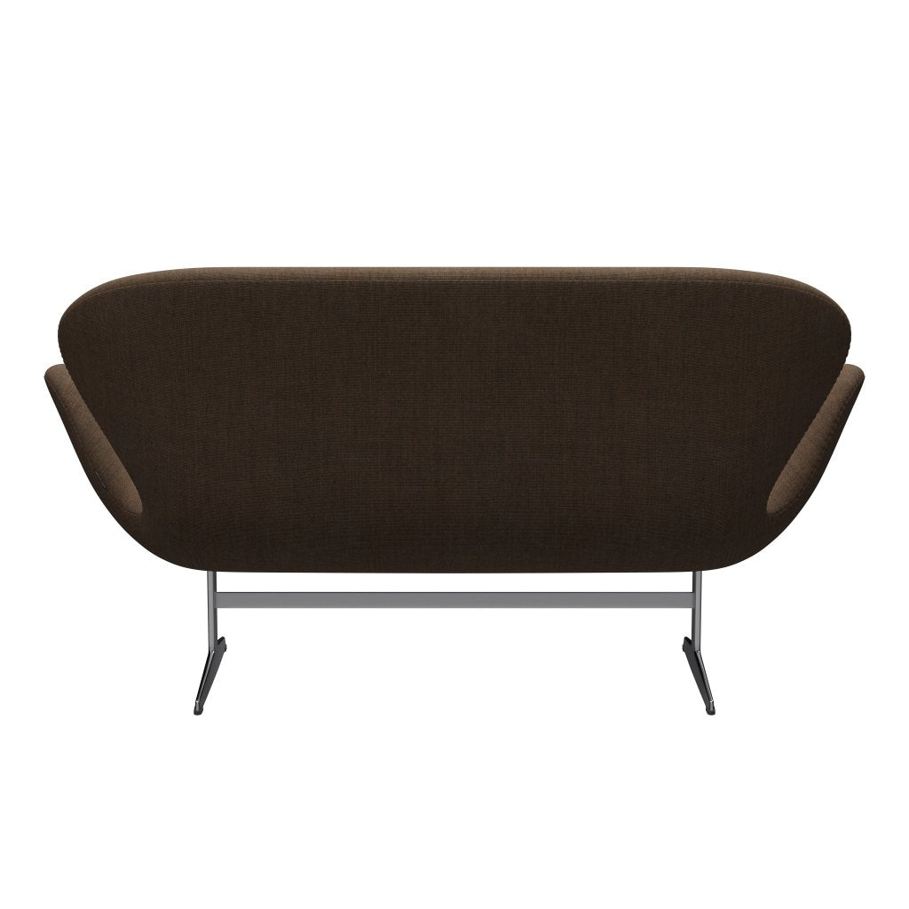 Fritz Hansen Svan soffa 2-sits, satin polerad aluminium/duk stengrå
