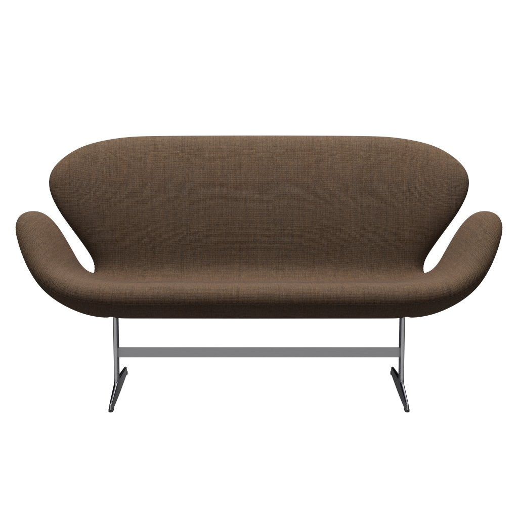Fritz Hansen Svan soffa 2-sits, satin polerad aluminium/duk stengrå
