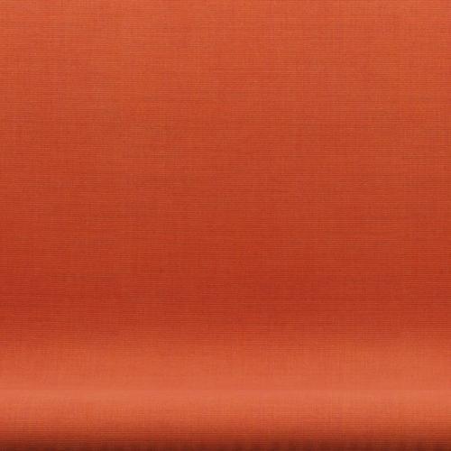 Fritz Hansen Svan soffa 2-sits, satin polerad aluminium/duk dammig orange