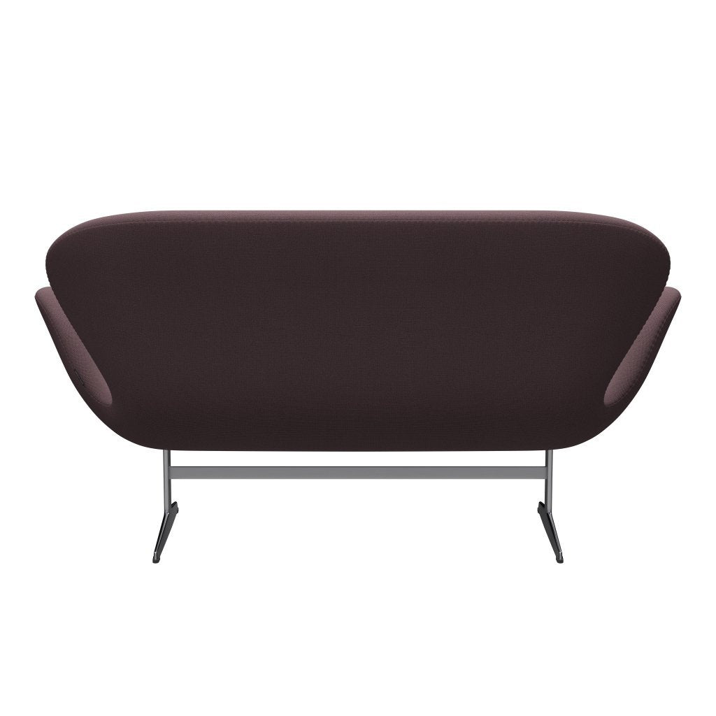 Fritz Hansen Svan soffa 2-sits, satin polerad aluminium/fångst aubergine