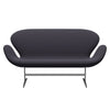 Fritz Hansen Svan soffa 2-sits, satin polerad aluminium/fångst blått kol