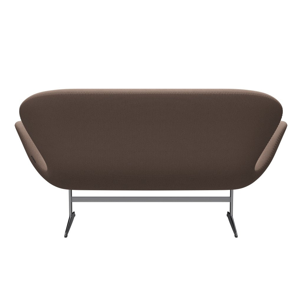 Fritz Hansen Svan soffa 2-sits, satin polerad aluminium/fångstbrunt