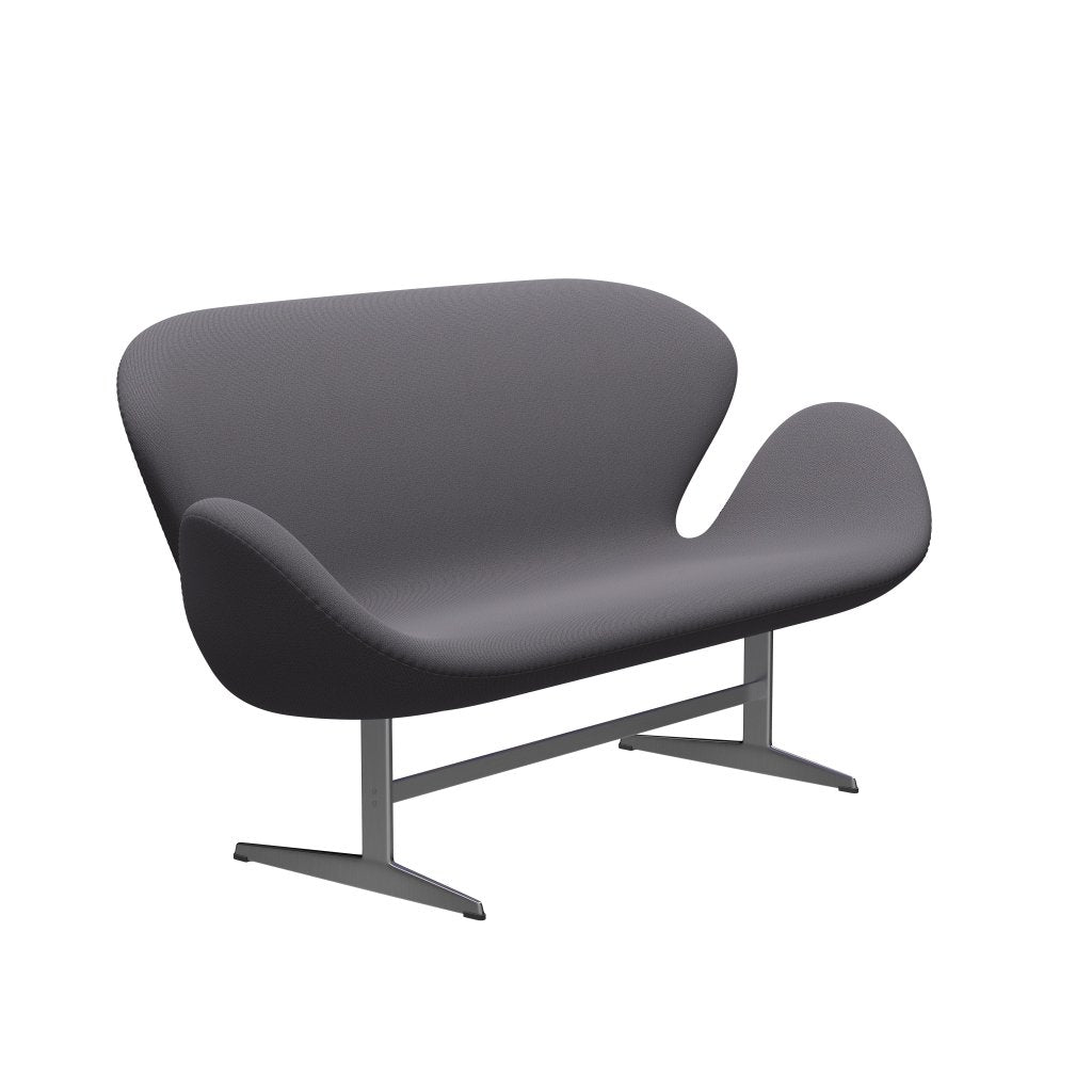 Fritz Hansen Svan soffa 2-sits, satin polerad aluminium/fångst mörkgrå