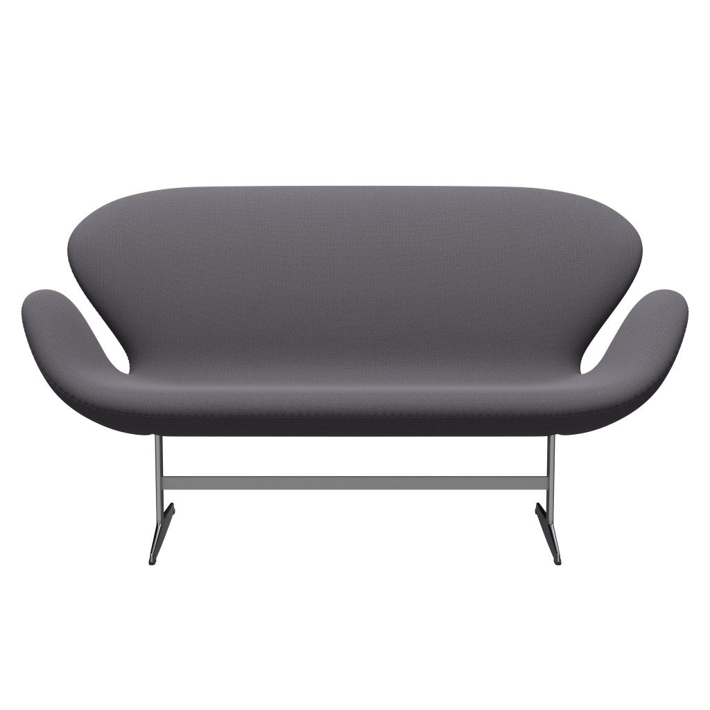 Fritz Hansen Svan soffa 2-sits, satin polerad aluminium/fångst mörkgrå
