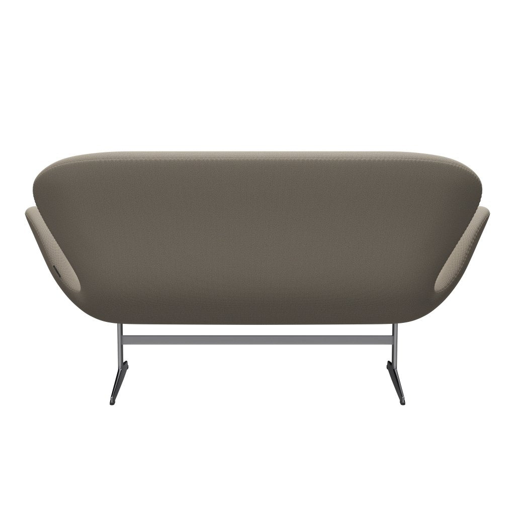 Fritz Hansen Svan soffa 2-sits, satin polerad aluminium/fångst grå sand