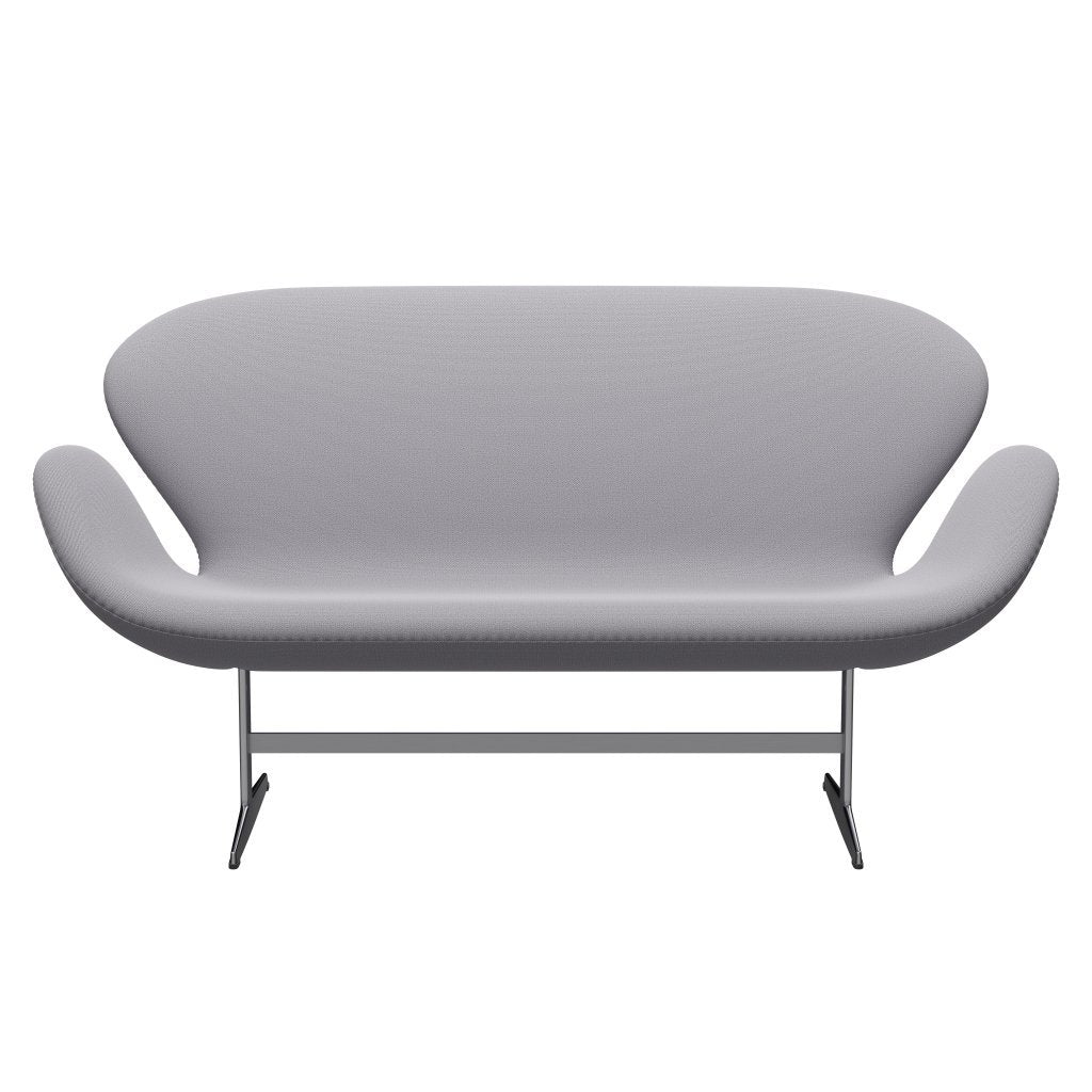 Fritz Hansen Svan soffa 2-sits, satin polerad aluminium/fångst ljusgrå