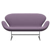 Fritz Hansen Svan soffa 2-person, satin polerad aluminium/fångst ljus lila