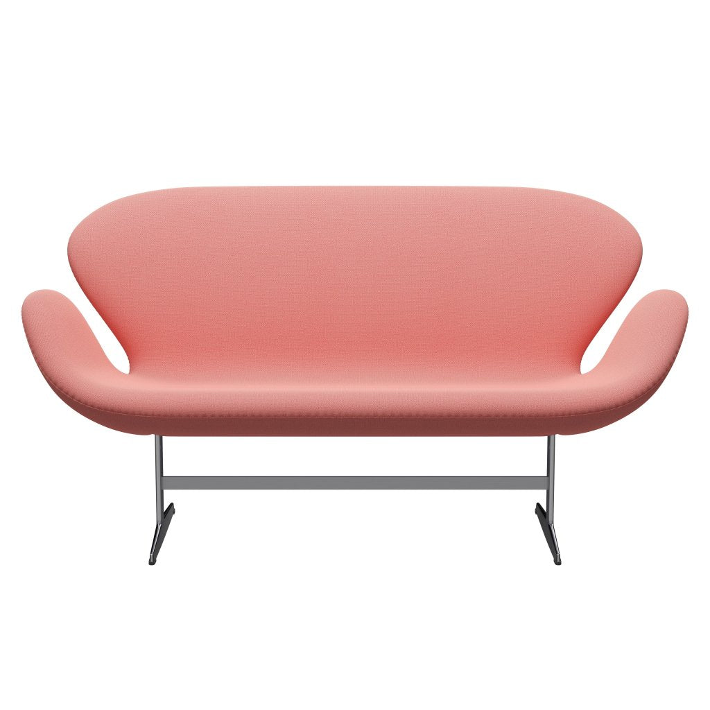 Fritz Hansen Svan soffa 2-sits, satin polerad aluminium/fångst korall