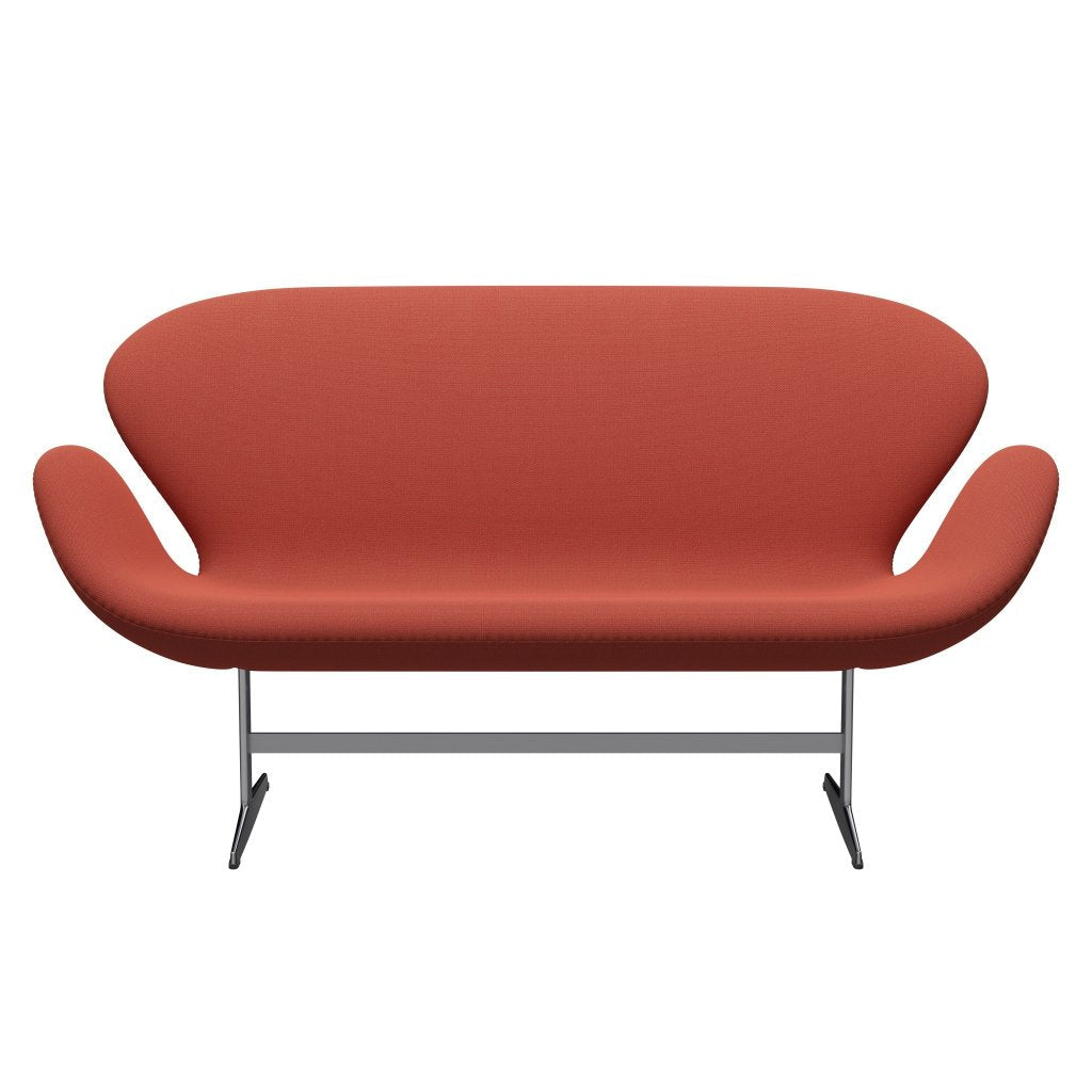 Fritz Hansen Svan soffa 2-sits, satin polerad aluminium/capture dark orange