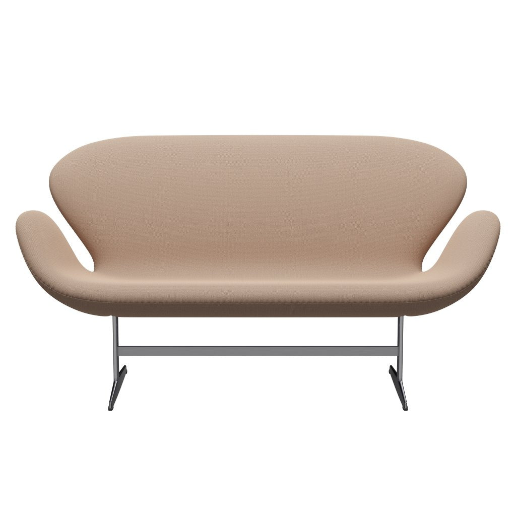 Fritz Hansen Svan soffa 2-sits, satin polerad aluminium/fångst rosa sand