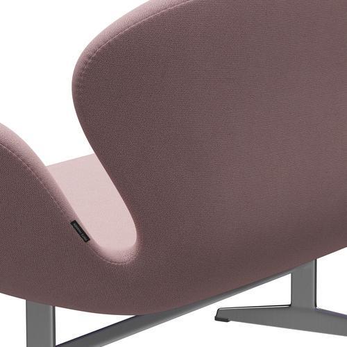 Fritz Hansen Svan soffa 2-sits, satin polerad aluminium/fångst rosa