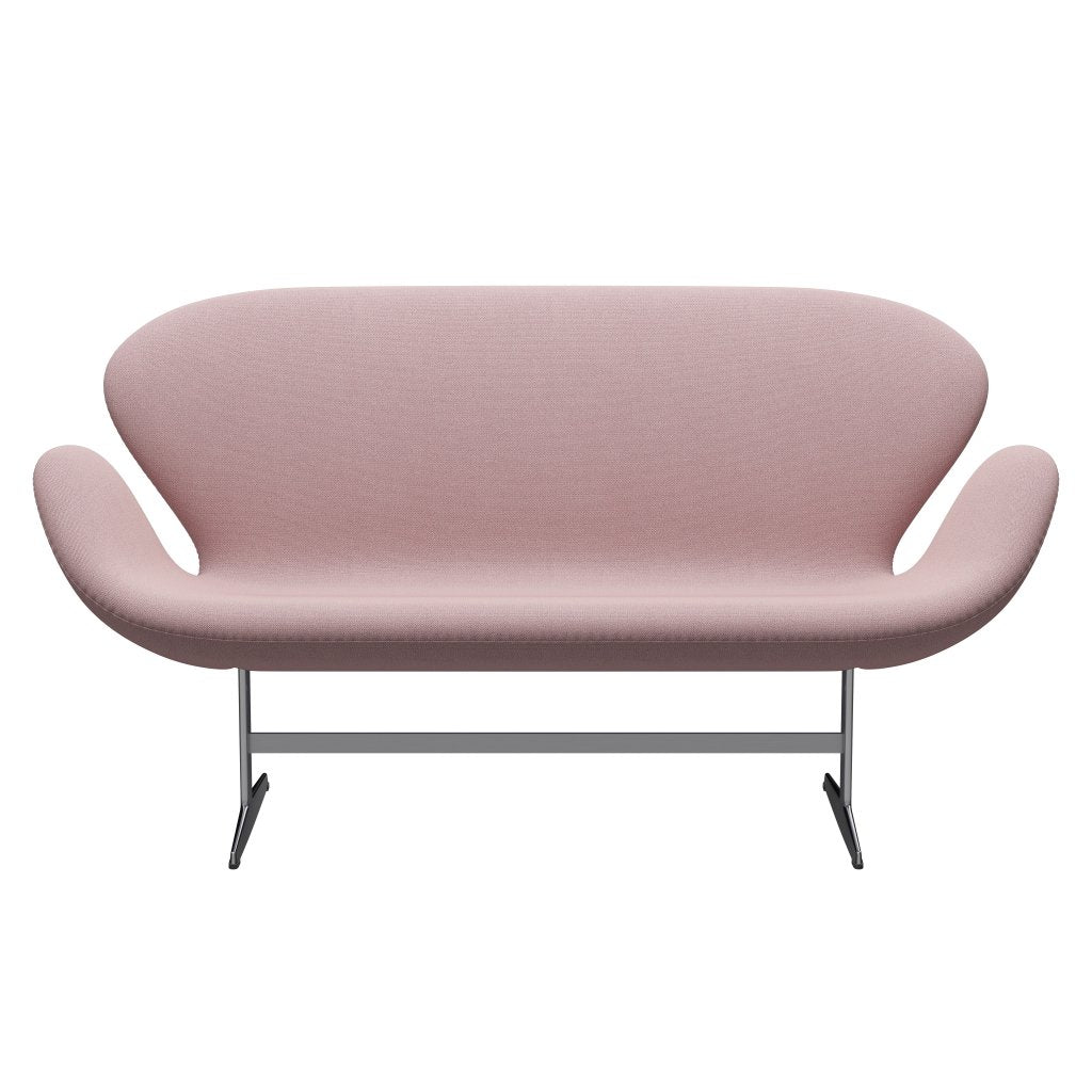 Fritz Hansen Svan soffa 2-sits, satin polerad aluminium/fångst rosa