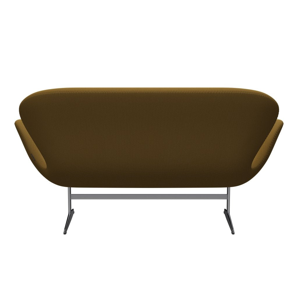 Fritz Hansen Svan soffa 2-sits, satin polerad aluminium/fångst mörk senap