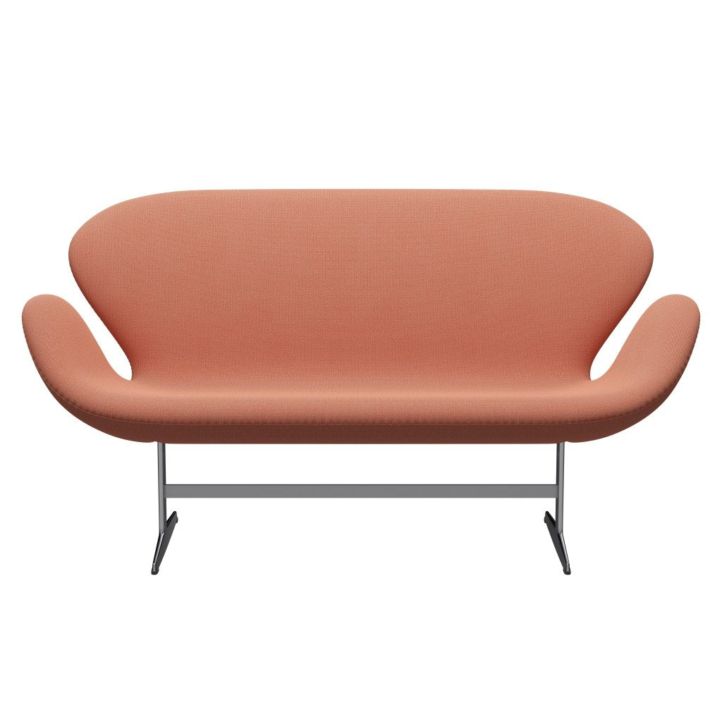 Fritz Hansen Svan soffa 2-person, satin polerad aluminium/fångst bränd orange