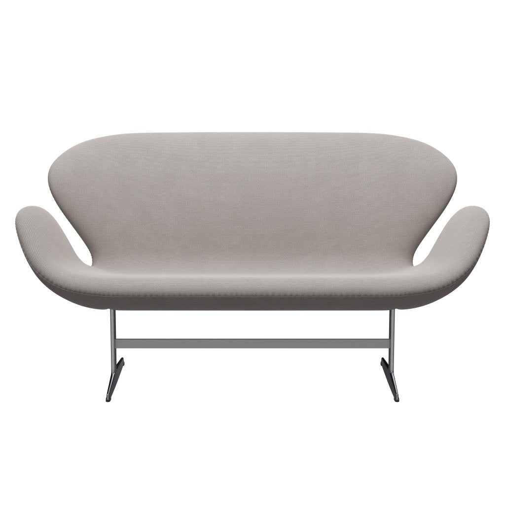 Fritz Hansen Svan soffa 2-sits, satin polerad aluminium/fånga lätt varm grå
