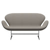 Fritz Hansen Svan soffa 2-sits, satin polerad aluminium/fångst varm grå