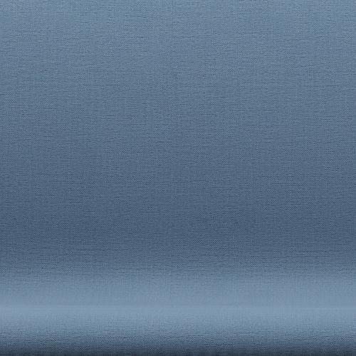 Fritz Hansen Swan Sofa 2-sits, satin polerad aluminium/Christianshavn ljusblå