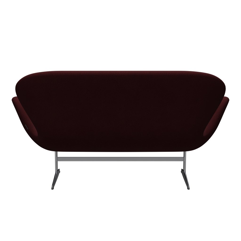 Fritz Hansen Svan soffa 2-sits, satin polerad aluminium/kristen rött