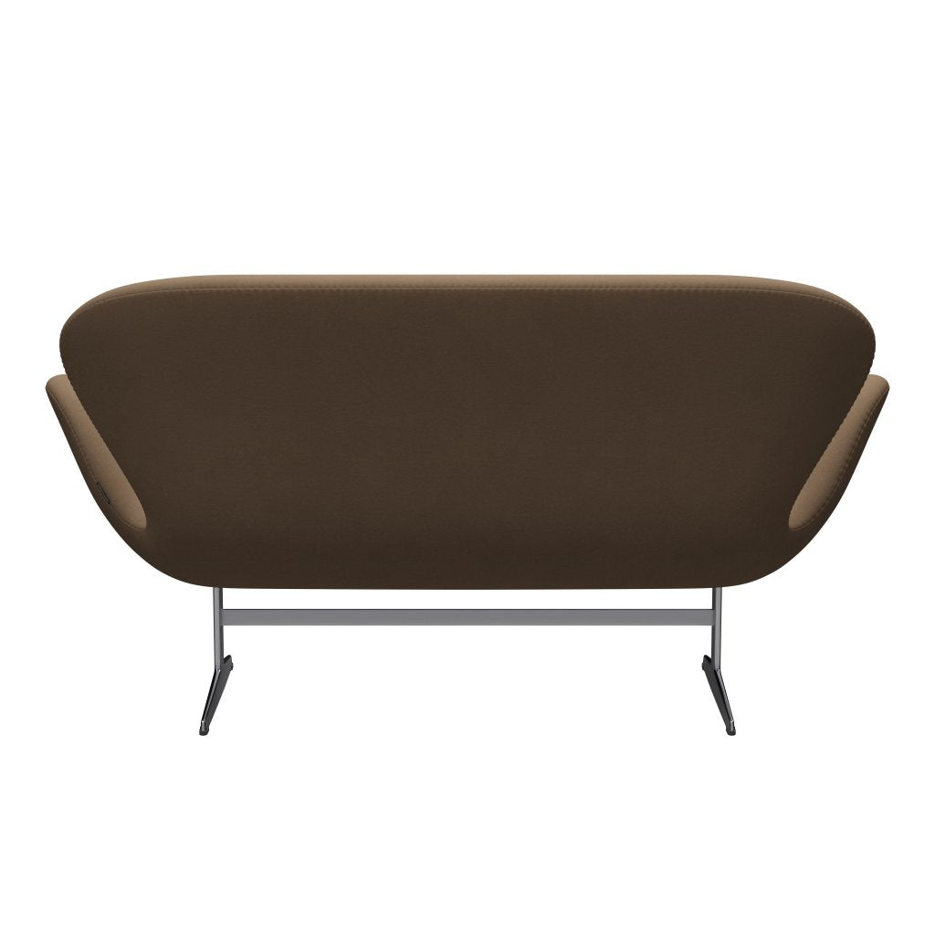Fritz Hansen Svan soffa 2-sits, satin polerad aluminium/komfort beige/brun