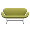 Fritz Hansen Svan soffa 2-sits, satin polerad aluminium/komfort beige/grön