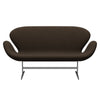 Fritz Hansen Svan soffa 2-sits, satin polerad aluminium/komfort beige/sand