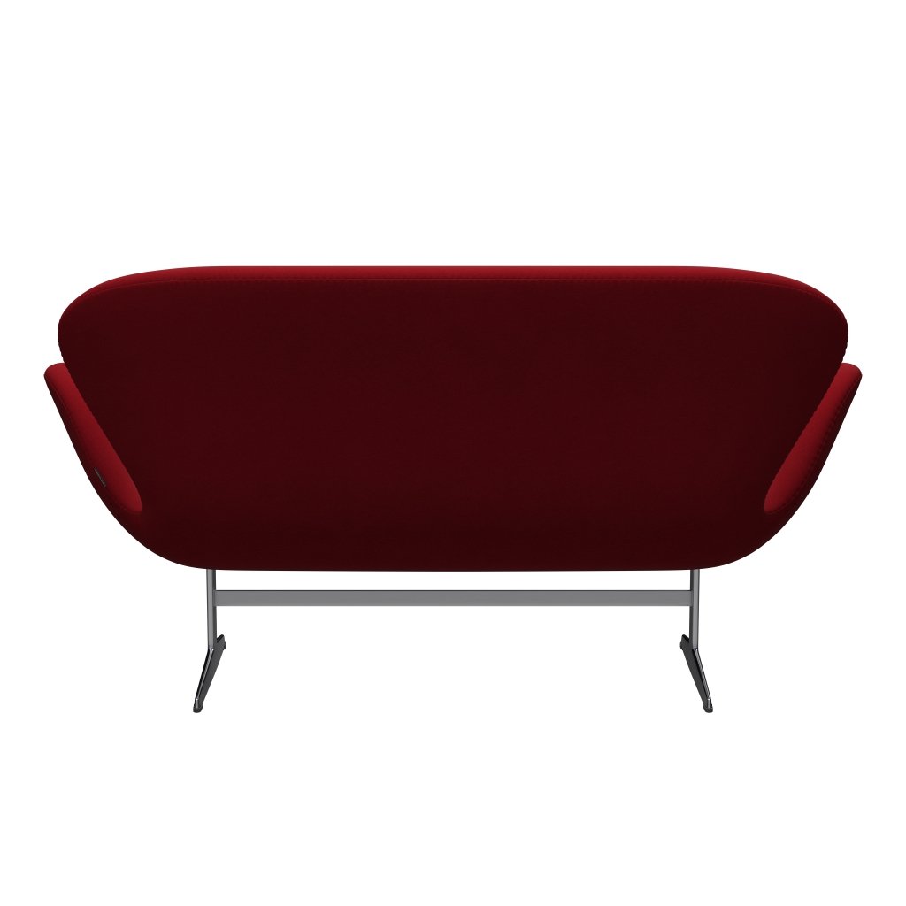 Fritz Hansen Svan soffa 2-sits, satin polerad aluminium/komfort vinröd