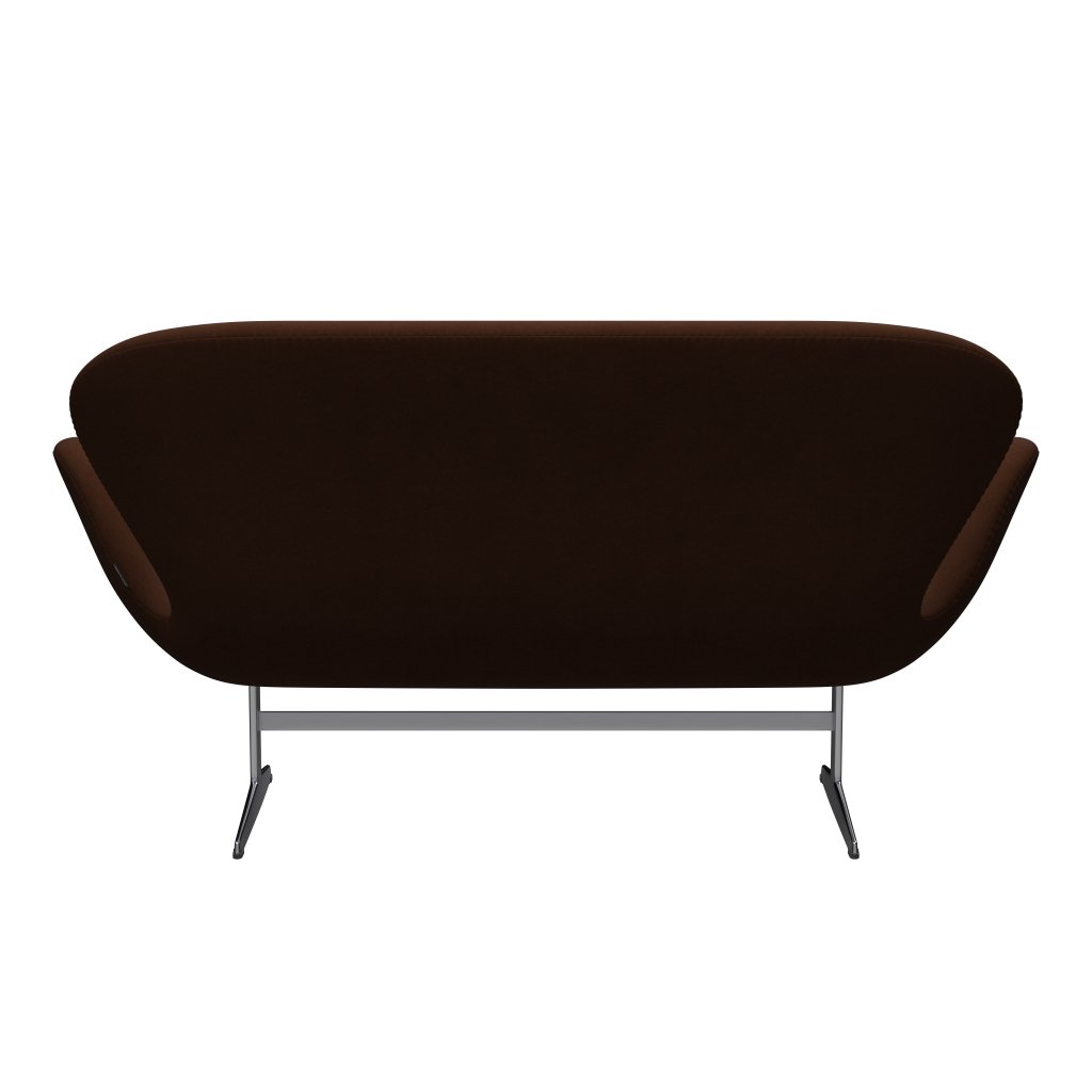 Fritz Hansen Svan soffa 2-person, satin polerad aluminium/komfort mörkbrun