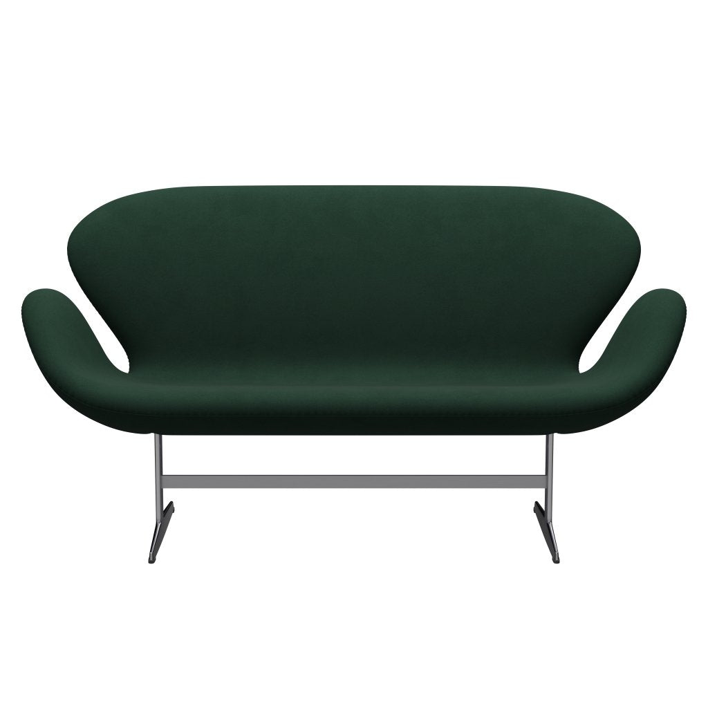Fritz Hansen Svan soffa 2-sits, satin polerad aluminium/komfort mörkgrön