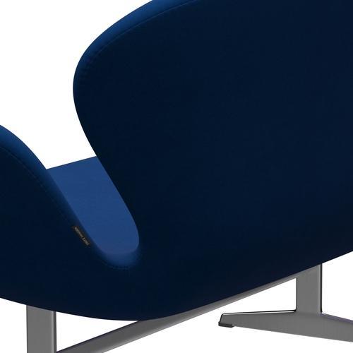 Fritz Hansen Svan soffa 2-sits, satin polerad aluminium/komfort grå/blå