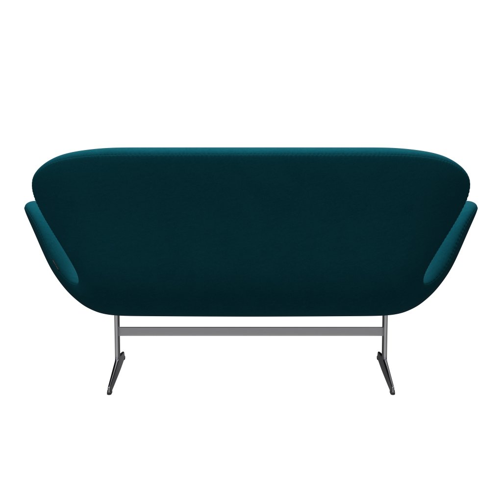 Fritz Hansen Svan soffa 2-sits, satin polerad aluminium/komfort grön/blå