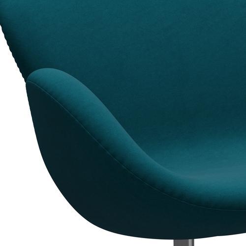 Fritz Hansen Svan soffa 2-sits, satin polerad aluminium/komfort grön/blå