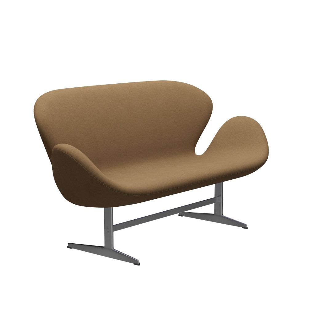 Fritz Hansen Svan soffa 2-sits, satin polerad aluminium/komfort ljus gråbrun