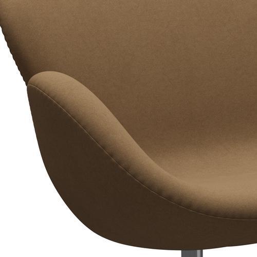 Fritz Hansen Svan soffa 2-sits, satin polerad aluminium/komfort ljus gråbrun
