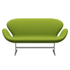 Fritz Hansen Svan soffa 2-sits, satin polerad aluminium/komfort ljusgrön (68000)