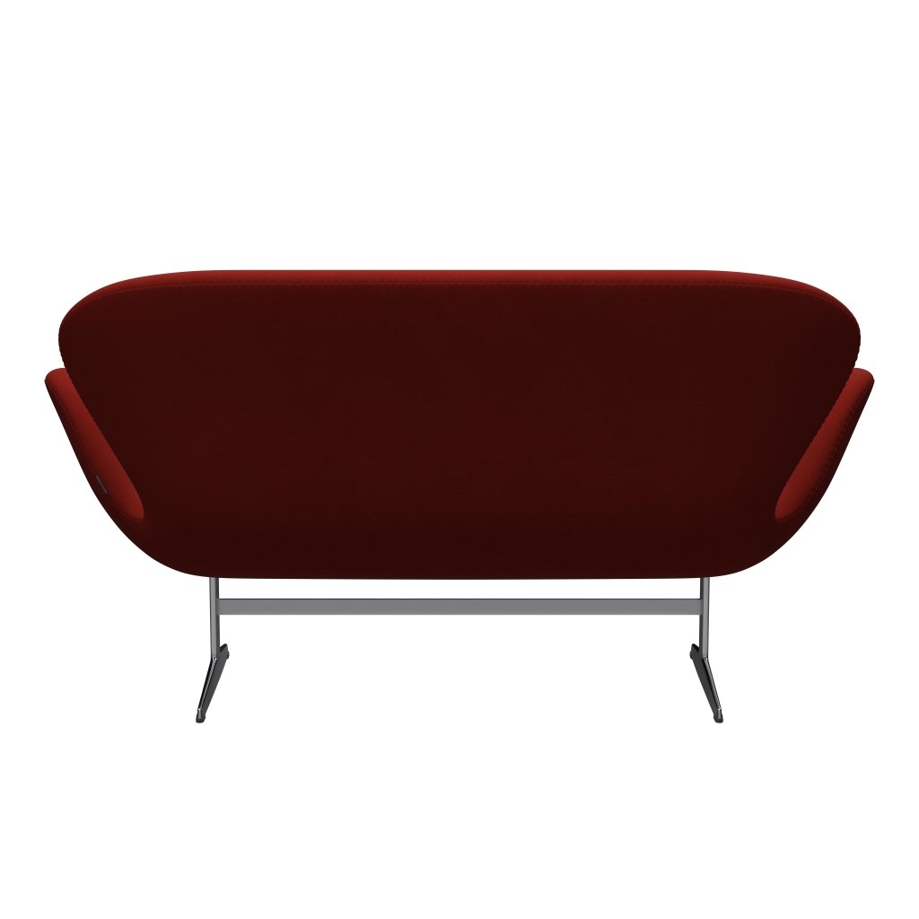 Fritz Hansen Svan soffa 2-person, satin polerad aluminium/komfort rost röd (00028)