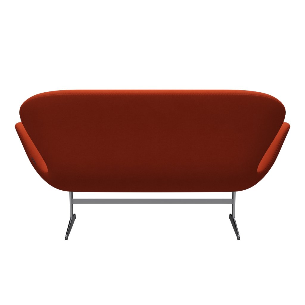 Fritz Hansen Svan soffa 2-person, satin polerad aluminium/komfort rost röd (09055)