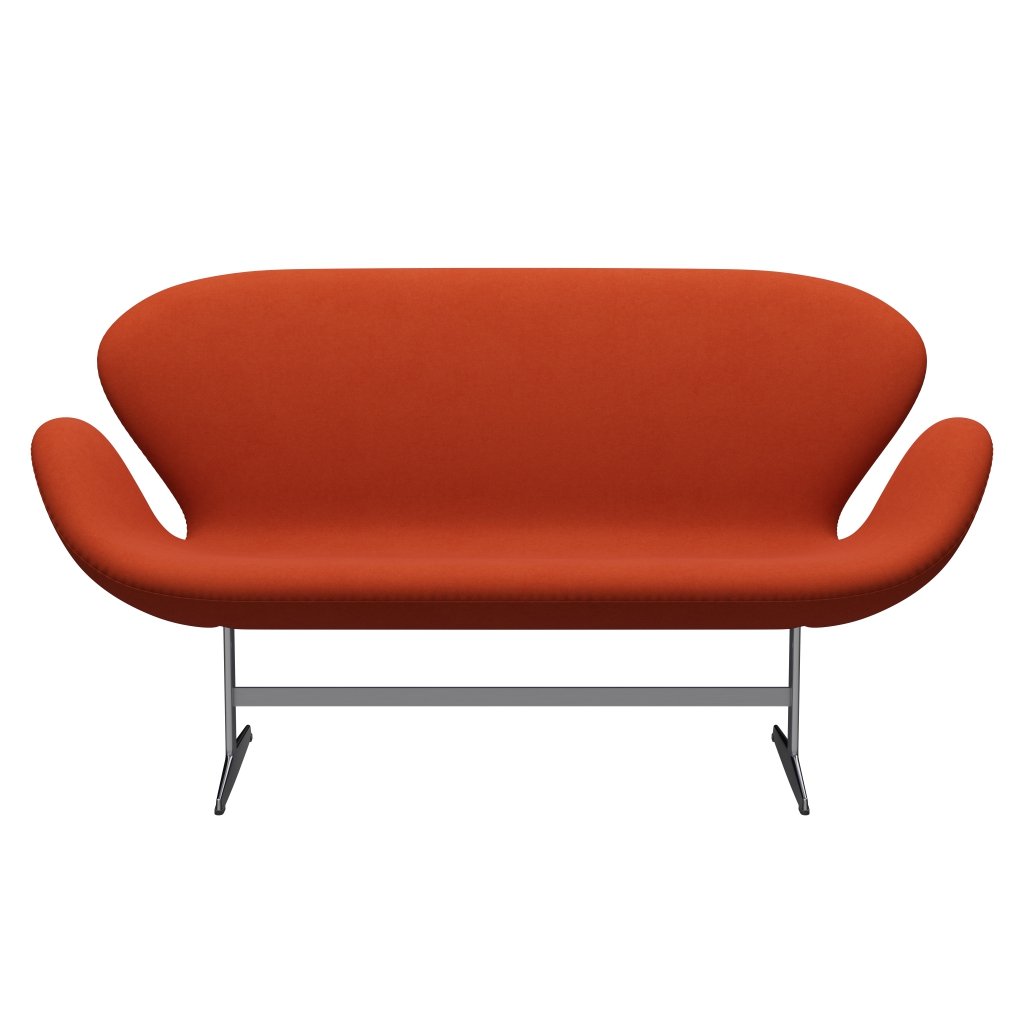 Fritz Hansen Svan soffa 2-person, satin polerad aluminium/komfort rost röd (09055)