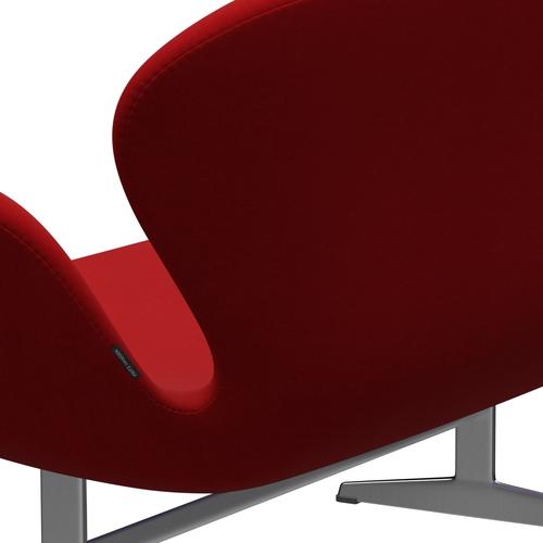 Fritz Hansen Svan soffa 2-person, satin polerad aluminium/komfort röd (01414)