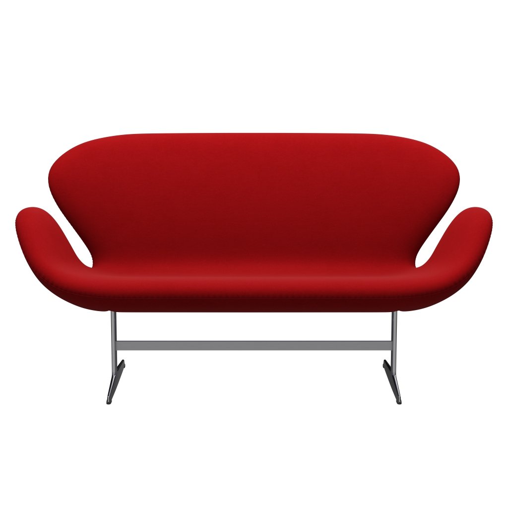 Fritz Hansen Svan soffa 2-person, satin polerad aluminium/komfort röd (01414)