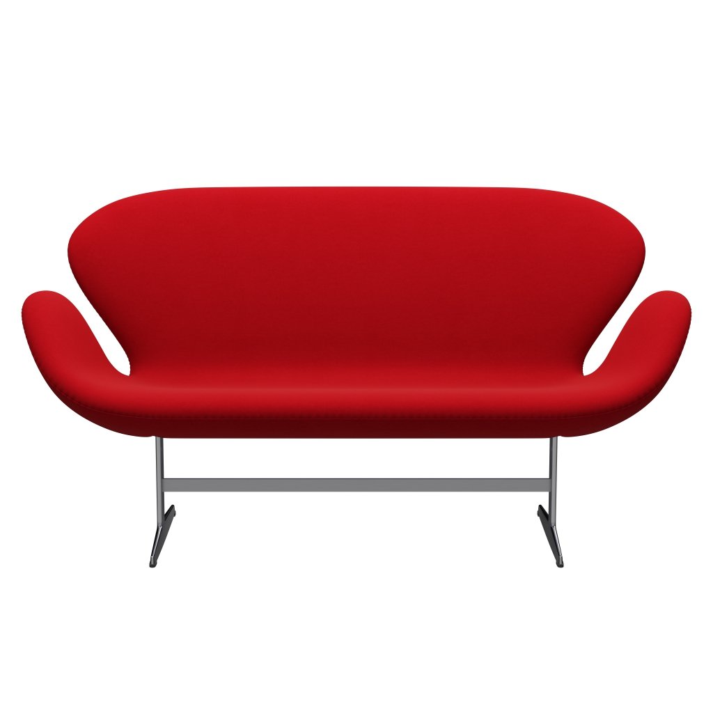 Fritz Hansen Svan soffa 2-sits, satin polerad aluminium/komfort röd (64013)