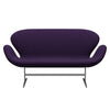 Fritz Hansen Svan soffa 2-sits, satin polerad aluminium/komfort mörk lila