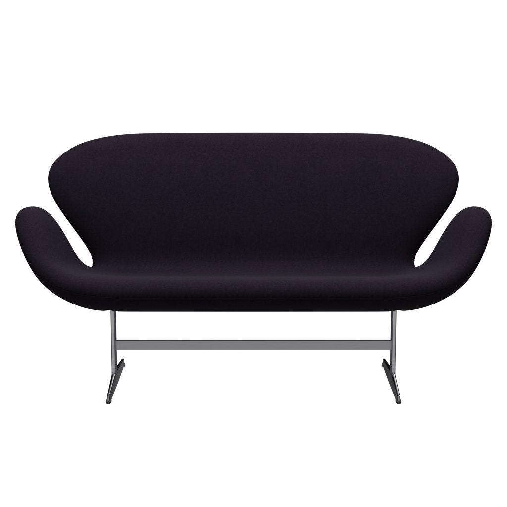 Fritz Hansen Svan soffa 2-sits, satin polerad aluminium/komfort lila/röd