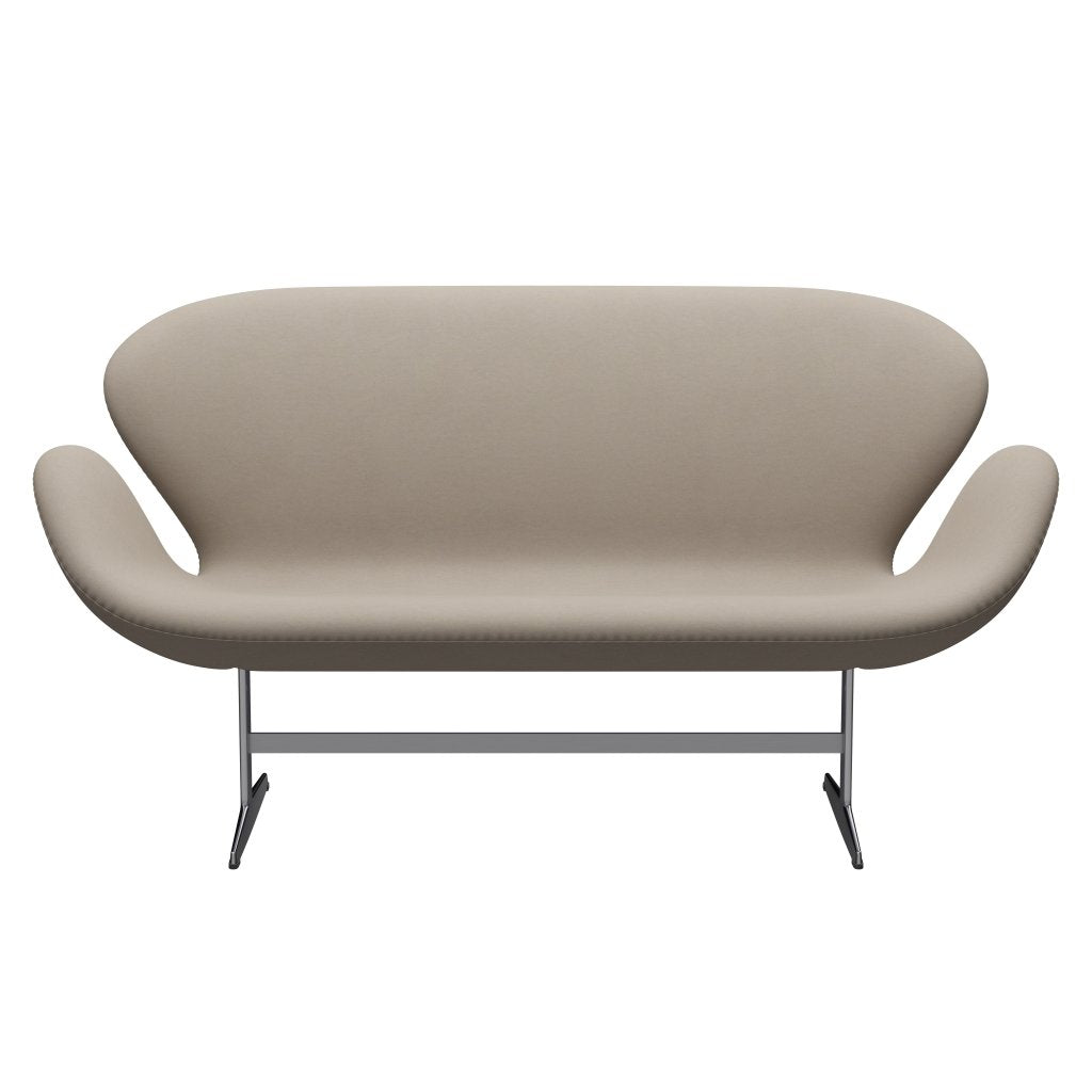 Fritz Hansen Svan soffa 2-sits, satin polerad aluminium/komfort vit grå