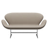 Fritz Hansen Svan soffa 2-sits, satin polerad aluminium/komfort vit grå