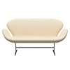Fritz Hansen Svan soffa 2-sits, satin polerad aluminium/komfort vit/beige